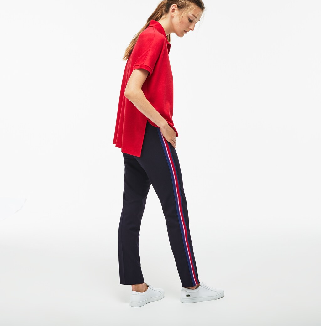 Womens Wo  Slim Fit Side Bands Stretch Wool Piqué | Lacoste Navy Blue • Nu8