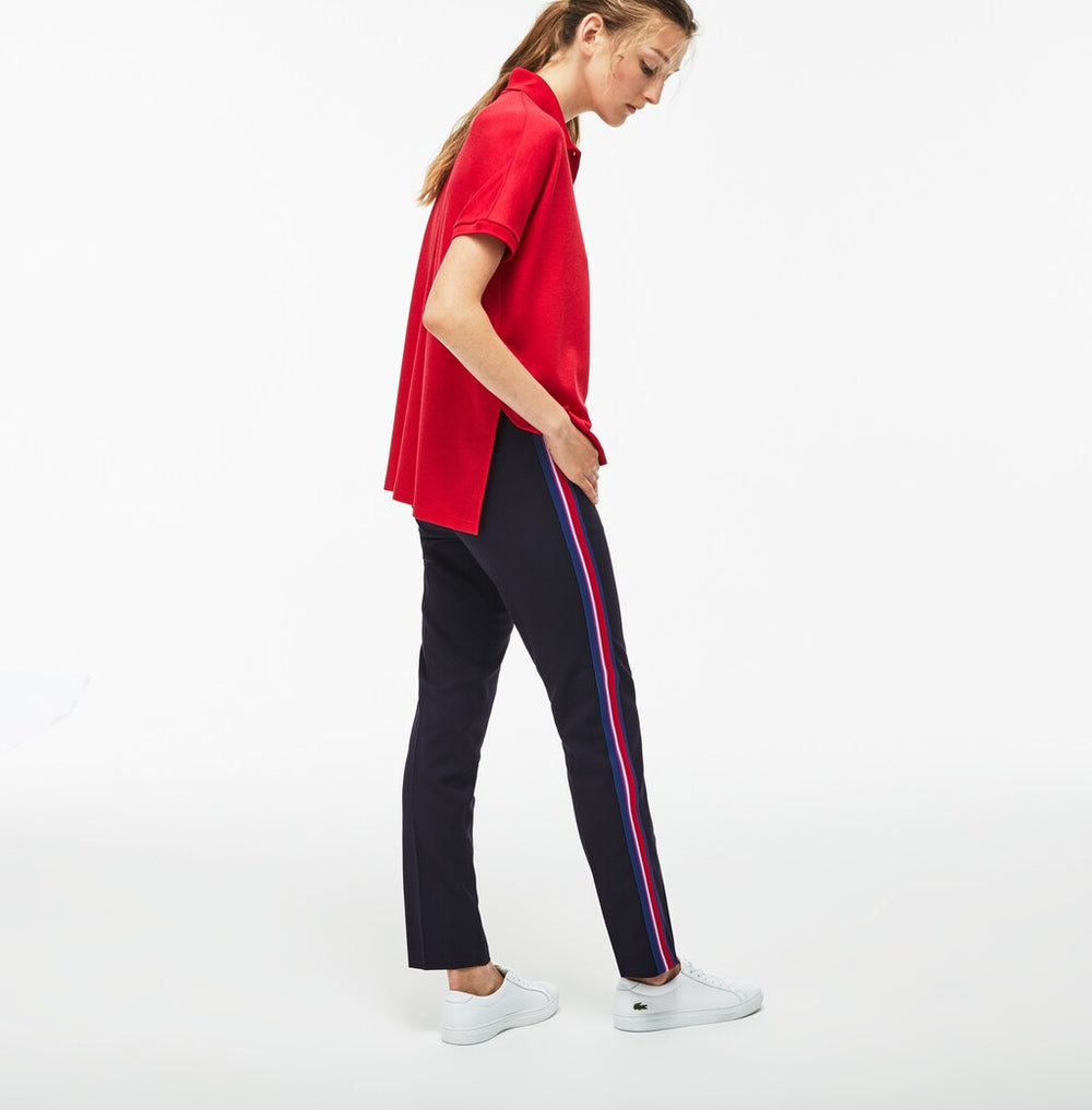 Womens Wo  Slim Fit Side Bands Stretch Wool Piqué | Lacoste Navy Blue • Nu8
