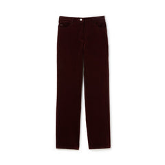 Womens Wo  Boxy Fit Striped Cotton Velour Pants | Lacoste Brown • Y29