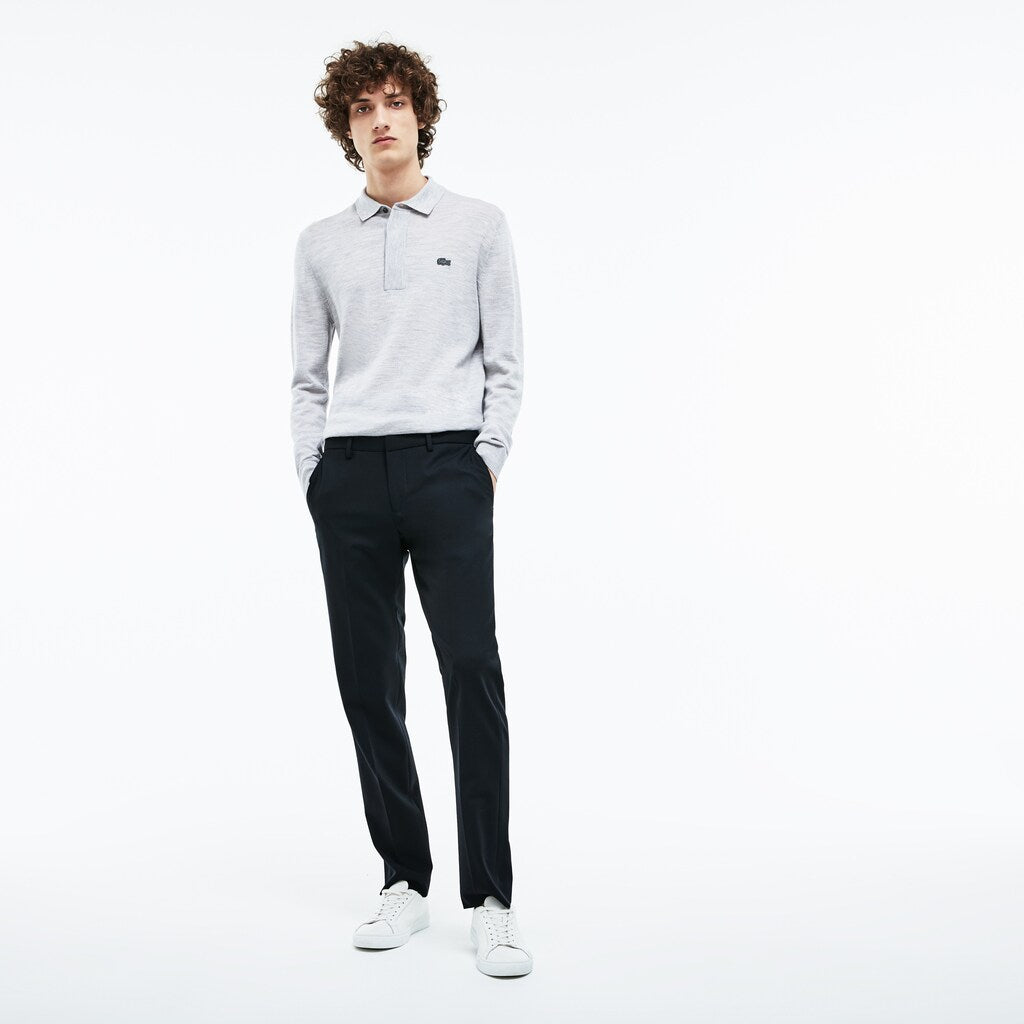 Mens   Slim Fit Stretch Twill Chino Pants | Lacoste Navy Blue • Mxq
