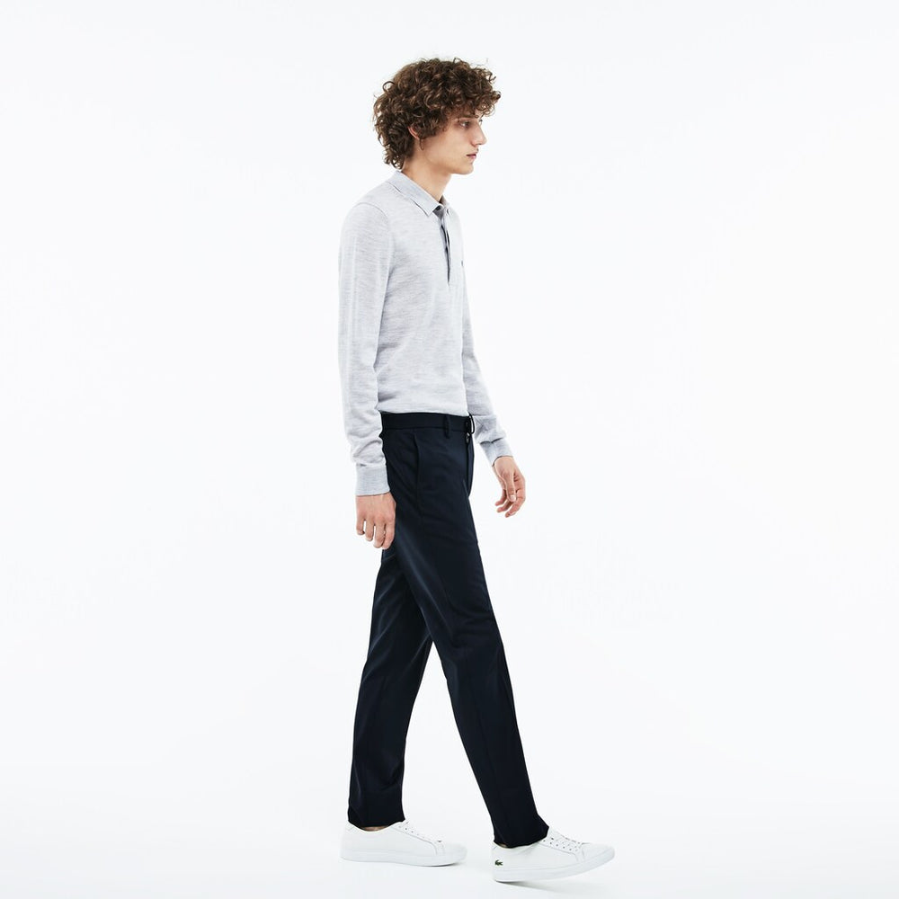Mens   Slim Fit Stretch Twill Chino Pants | Lacoste Navy Blue • Mxq