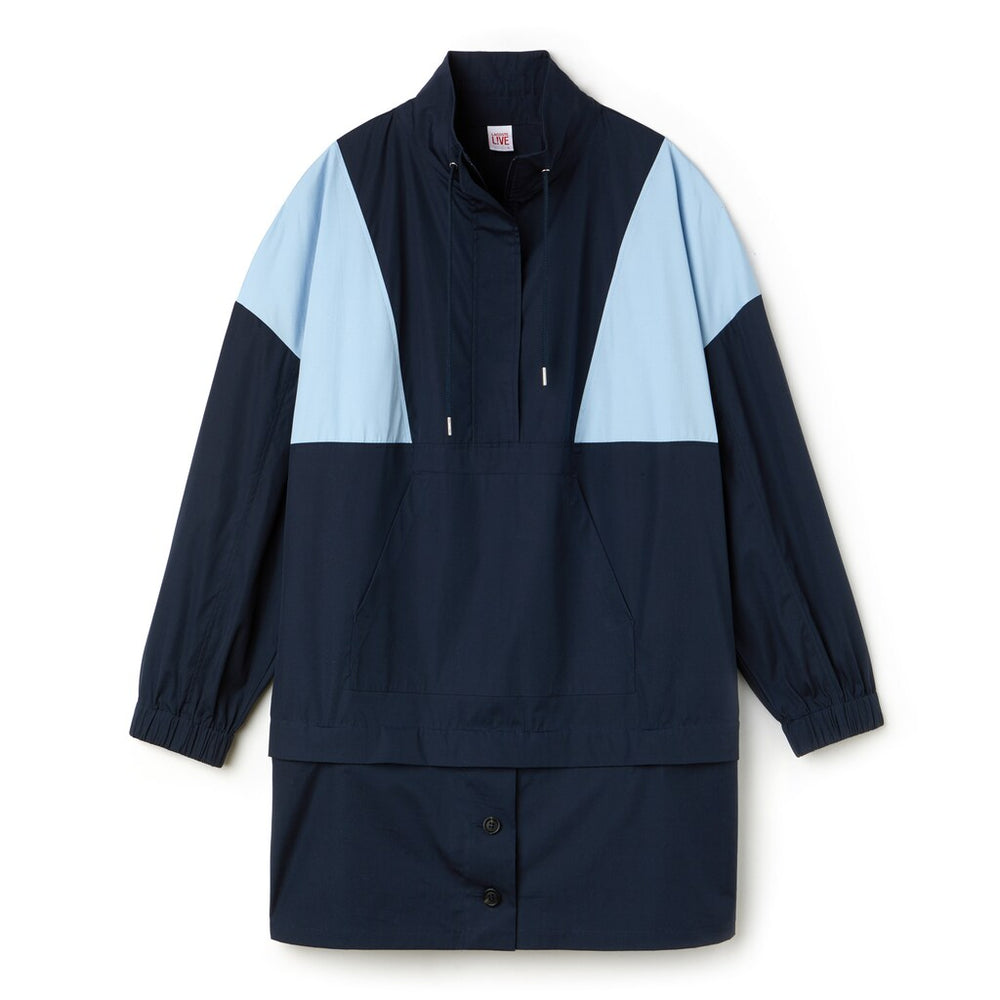 Womens Wo  LIVE Colorblock Cotton Poplin Sweatshirt Dress | Lacoste Blue / Light Blue • D07