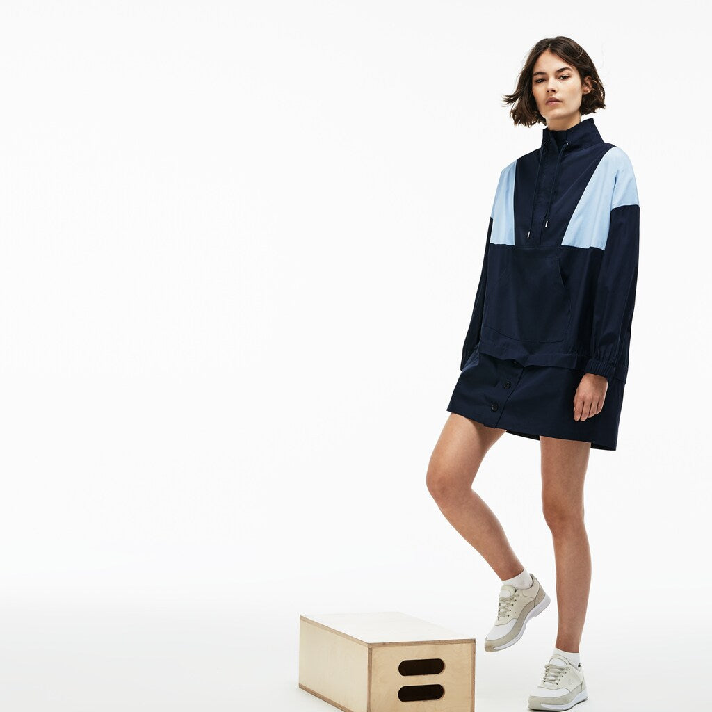 Womens Wo  LIVE Colorblock Cotton Poplin Sweatshirt Dress | Lacoste Blue / Light Blue • D07