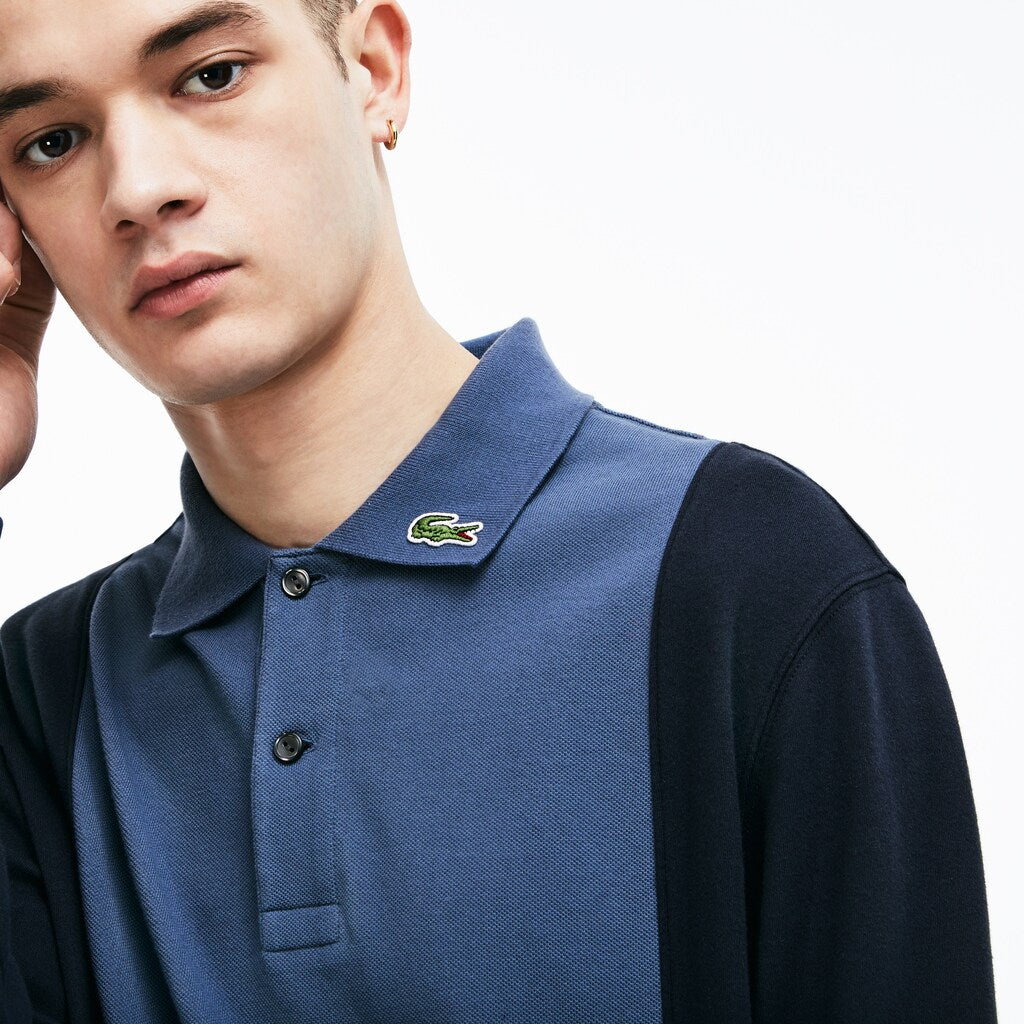 Mens   LIVE Regular Fit Colorblock Piqué Polo | Lacoste Blue • Da0