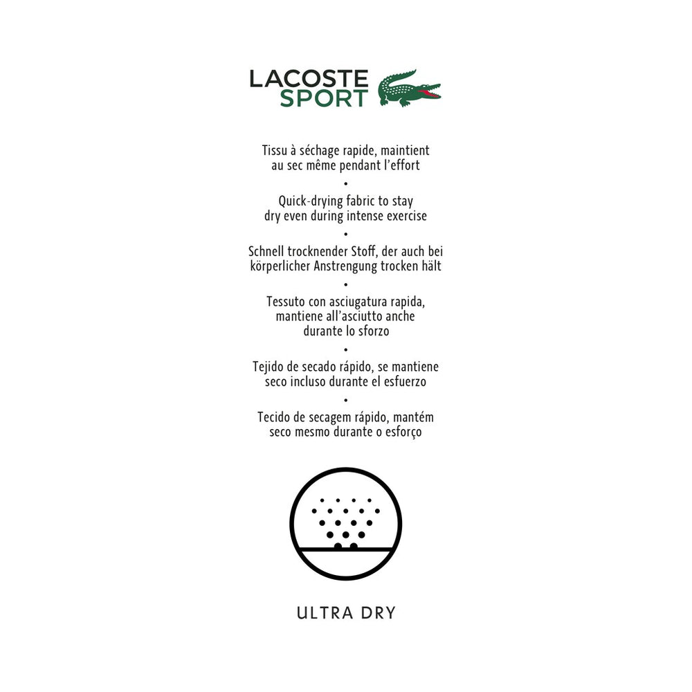 Mens   SPORT Striped Stretch Jersey Golf Polo | Lacoste Black / Grey / White • W3Y