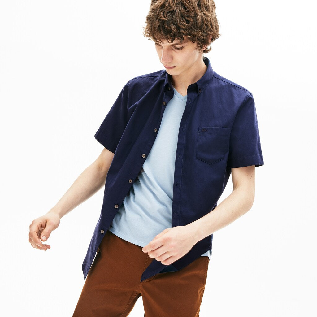 Mens   Regular Fit Mini Piqué Shirt | Lacoste Navy Blue • 423