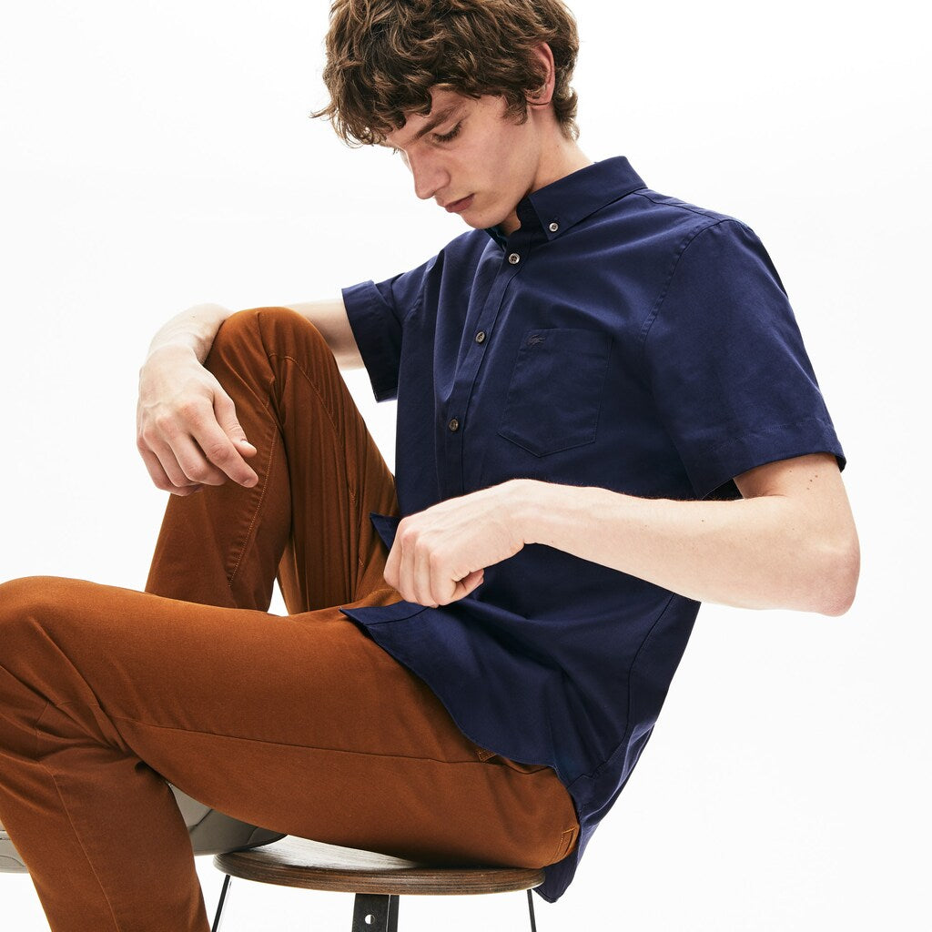 Mens   Regular Fit Mini Piqué Shirt | Lacoste Navy Blue • 423