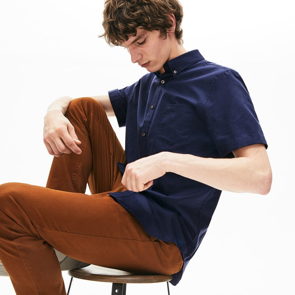 Mens   Regular Fit Mini Piqué Shirt | Lacoste Navy Blue • 423