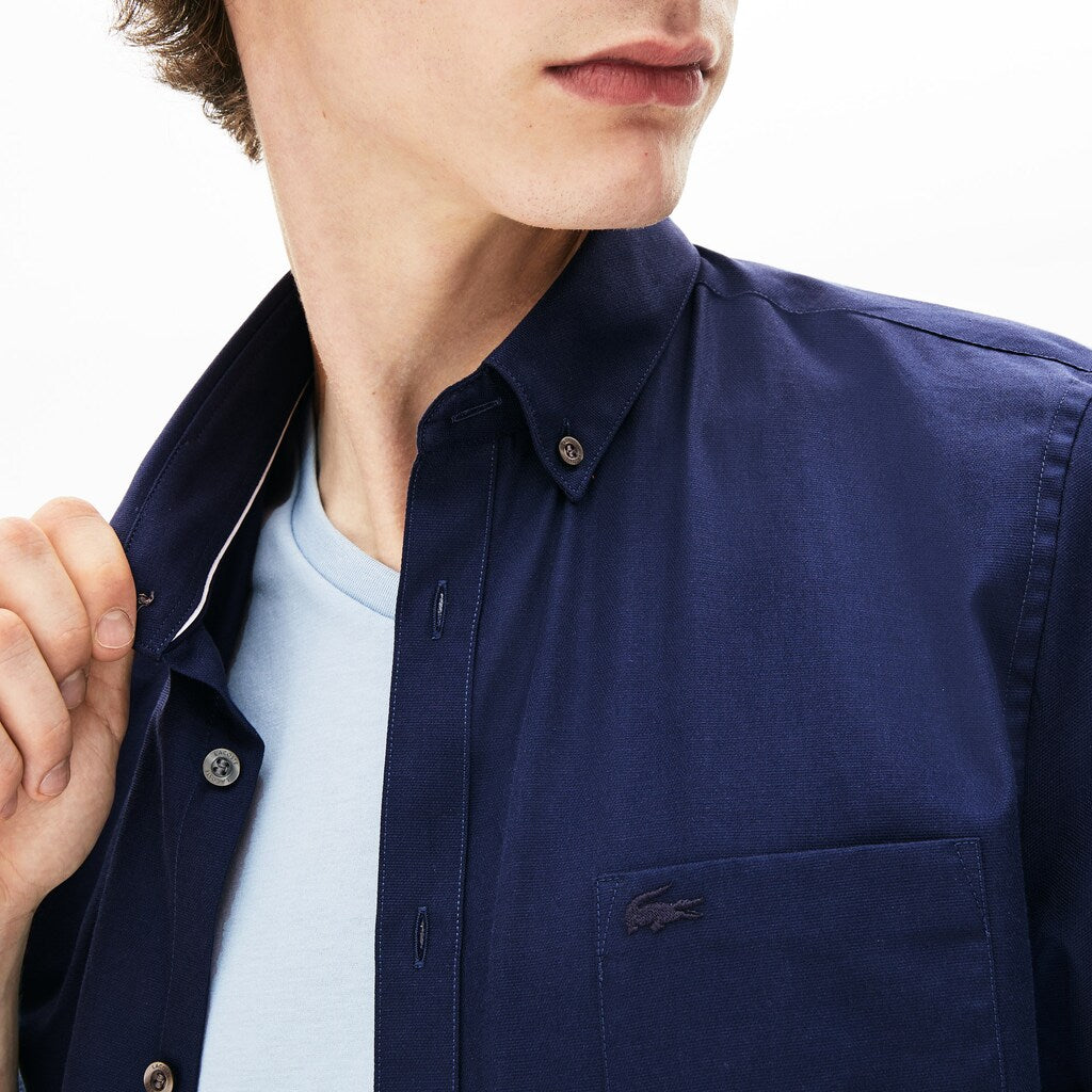 Mens   Regular Fit Mini Piqué Shirt | Lacoste Navy Blue • 423