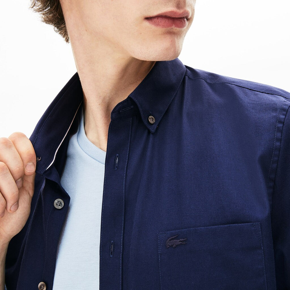 Mens   Regular Fit Mini Piqué Shirt | Lacoste Navy Blue • 423