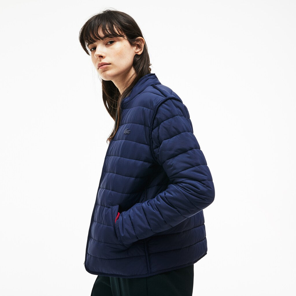 Womens Wo  Zippered Quilted Soft Taffeta Jacket | Lacoste Navy Blue • 166