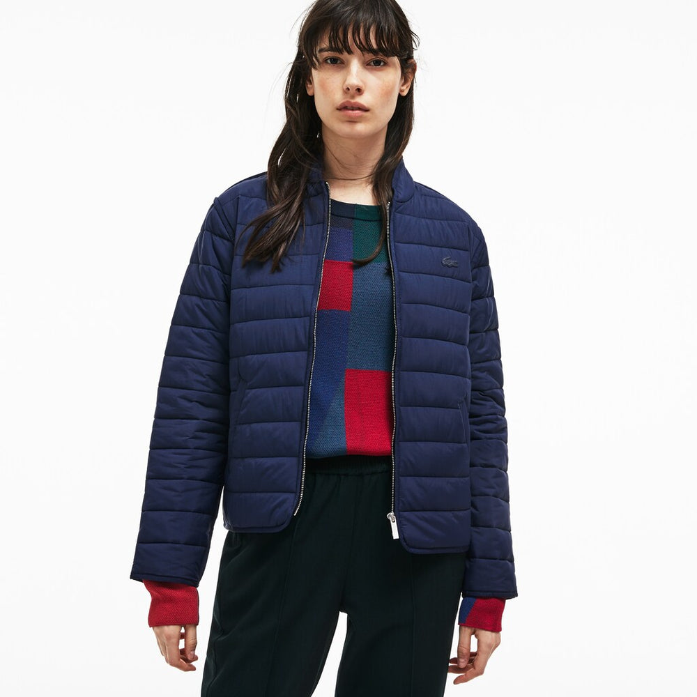Womens Wo  Zippered Quilted Soft Taffeta Jacket | Lacoste Navy Blue • 166
