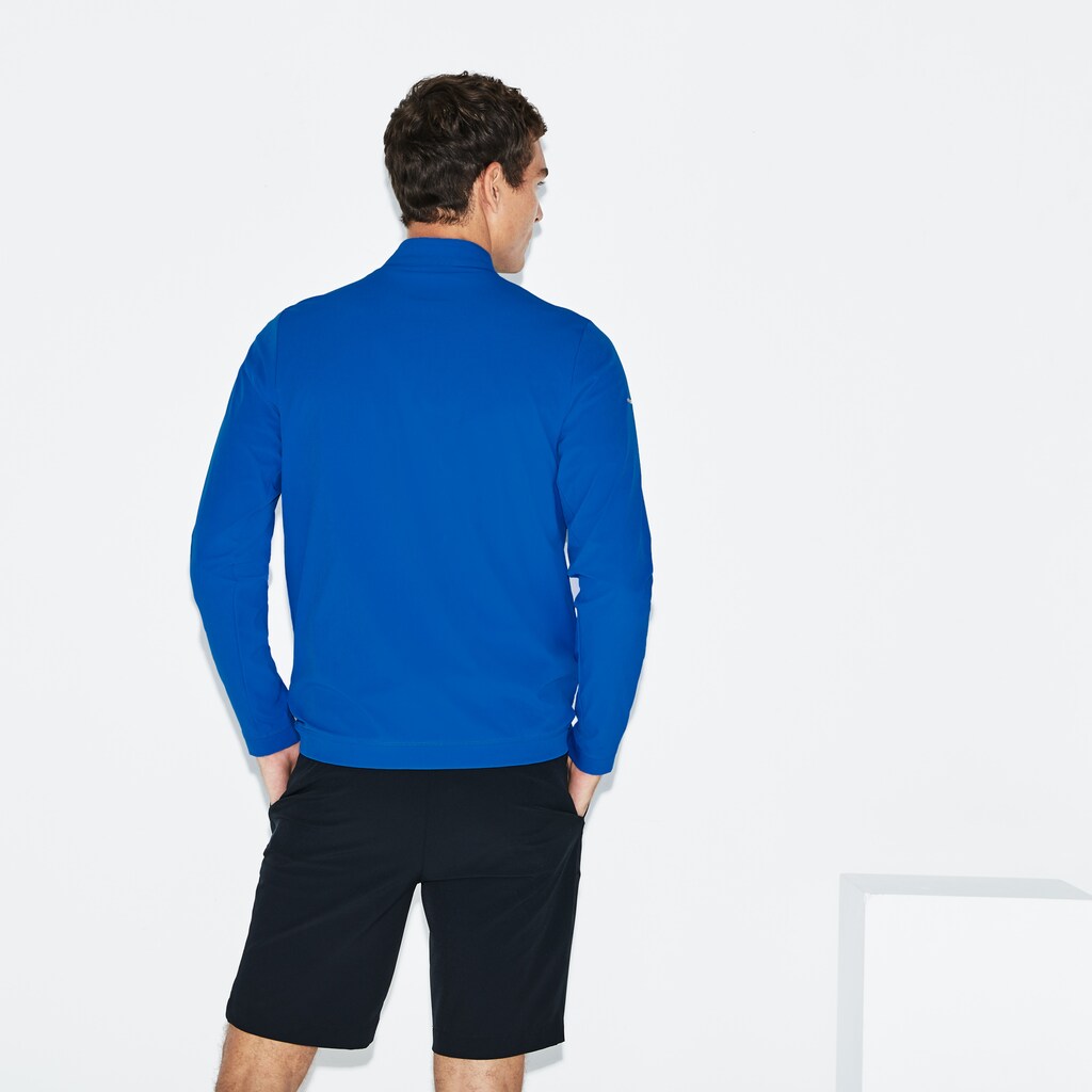 Mens    SPORT Technical Taffeta Zip Golf Jacket | Lacoste Blue / Black • Els