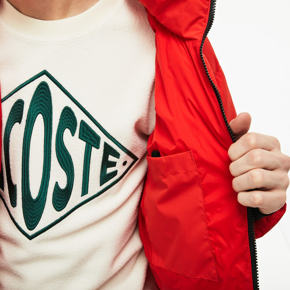 Mens   LIVE Short Water-Resistant Taffeta Quilted Jacket | Lacoste Red • D8Q