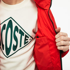 Mens   LIVE Short Water-Resistant Taffeta Quilted Jacket | Lacoste Red • D8Q