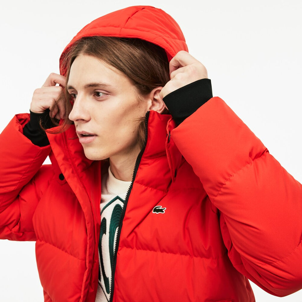 Mens   LIVE Short Water-Resistant Taffeta Quilted Jacket | Lacoste Red • D8Q
