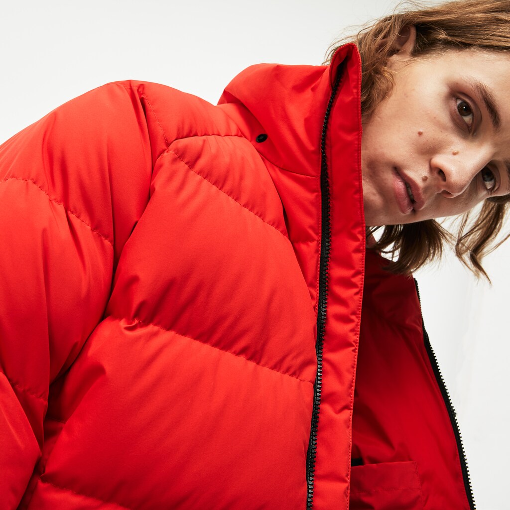 Mens   LIVE Short Water-Resistant Taffeta Quilted Jacket | Lacoste Red • D8Q