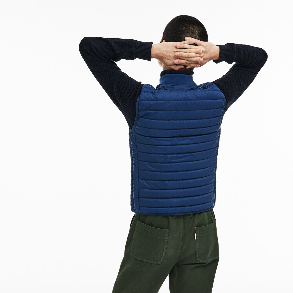 Mens   Short Contrast Lining Quilted Vest | Lacoste Inkwell • Cc3