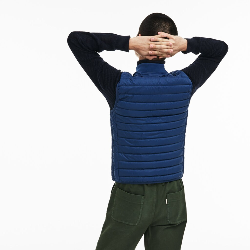 Mens   Short Contrast Lining Quilted Vest | Lacoste Inkwell • Cc3
