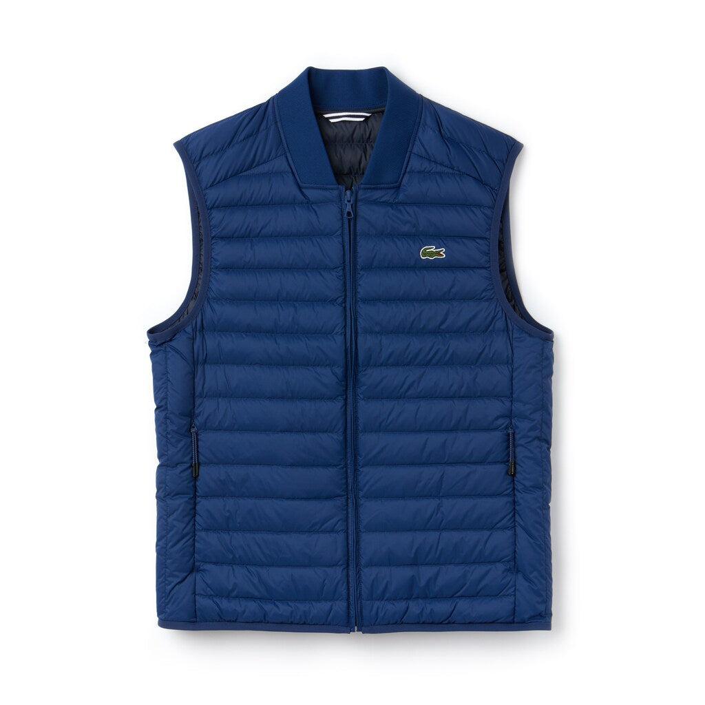 Mens   Short Contrast Lining Quilted Vest | Lacoste Inkwell • Cc3