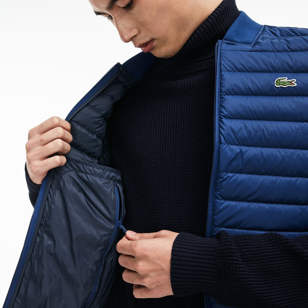 Mens   Short Contrast Lining Quilted Vest | Lacoste Inkwell • Cc3
