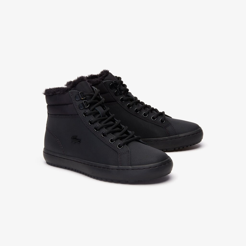 Womens Wo  Straightset Thermo Leather Boots | Lacoste Blk/Blk • 02H