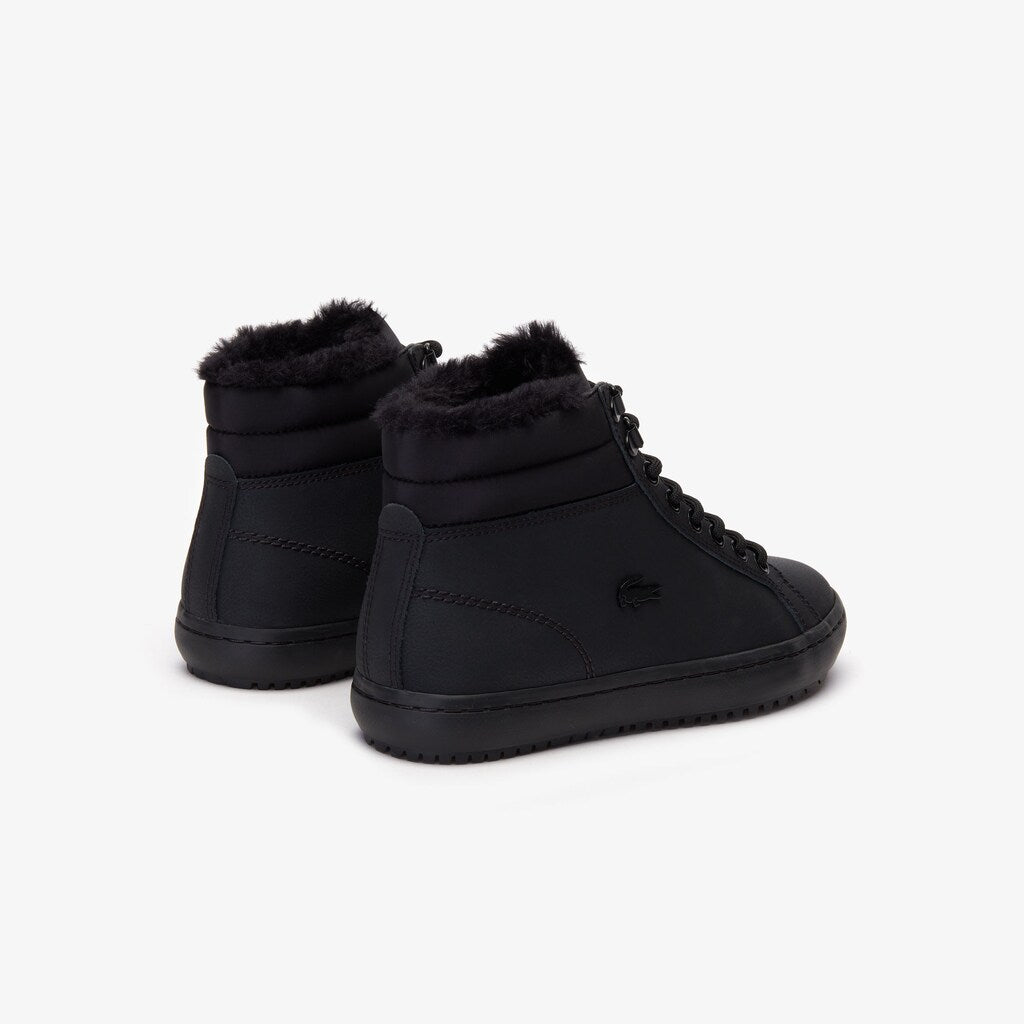 Womens Wo  Straightset Thermo Leather Boots | Lacoste Blk/Blk • 02H