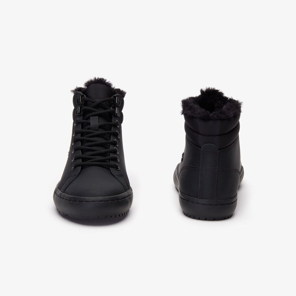 Womens Wo  Straightset Thermo Leather Boots | Lacoste Blk/Blk • 02H