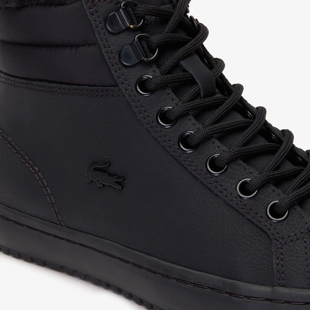 Womens Wo  Straightset Thermo Leather Boots | Lacoste Blk/Blk • 02H
