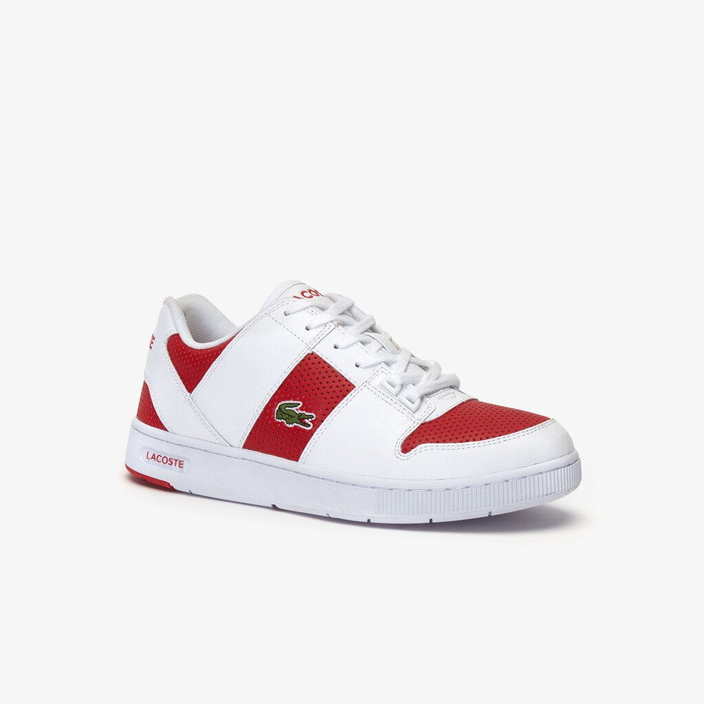 Mens   Thrill Two-Tone Leather Sneakers | Lacoste White / Red • 286
