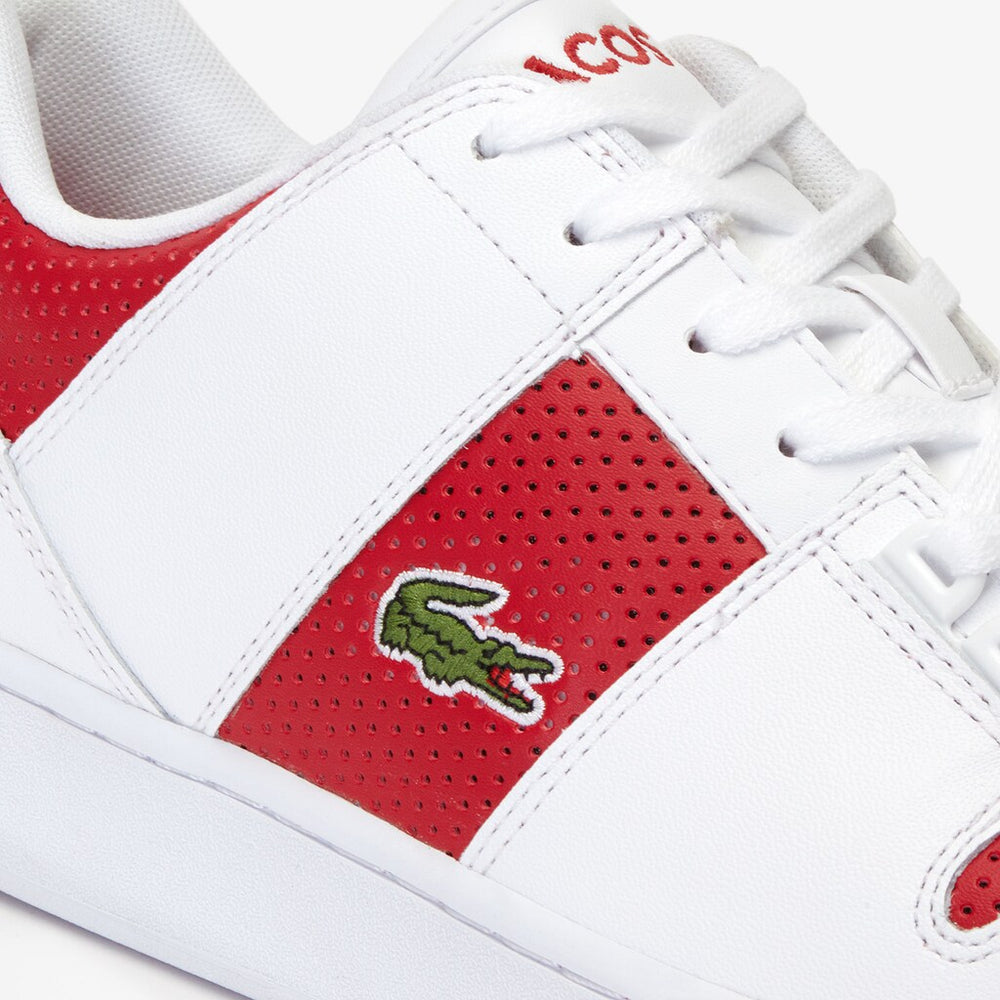 Mens   Thrill Two-Tone Leather Sneakers | Lacoste White / Red • 286