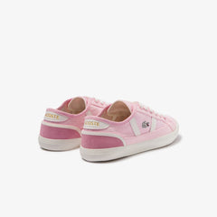Womens Wo  Sideline Canvas Sneakers | Lacoste Light Pink/Off White • 2E5