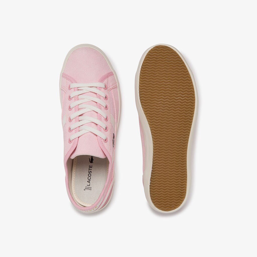 Womens Wo  Sideline Canvas Sneakers | Lacoste Light Pink/Off White • 2E5