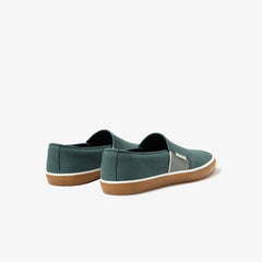 Womens Wo  Gazon Canvas Slip-ons | Lacoste Dk Grn/Gum • Grg