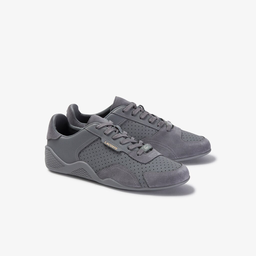 Womens Wo  Hapona Leather and Suede Sneakers | Lacoste Grey/Grey • 12C