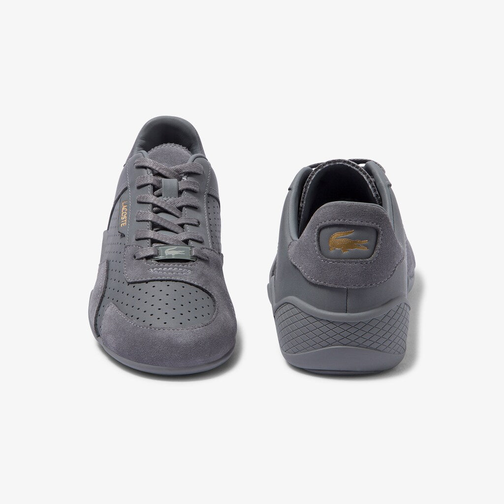 Womens Wo  Hapona Leather and Suede Sneakers | Lacoste Grey/Grey • 12C
