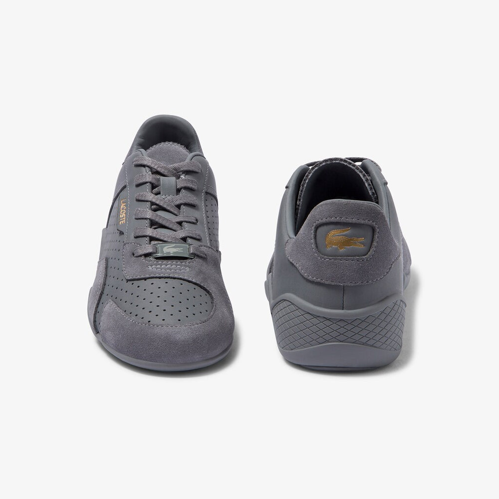 Womens Wo  Hapona Leather and Suede Sneakers | Lacoste Grey/Grey • 12C