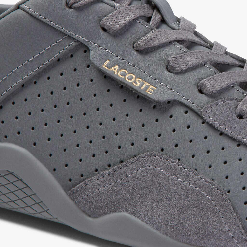 Womens Wo  Hapona Leather and Suede Sneakers | Lacoste Grey/Grey • 12C