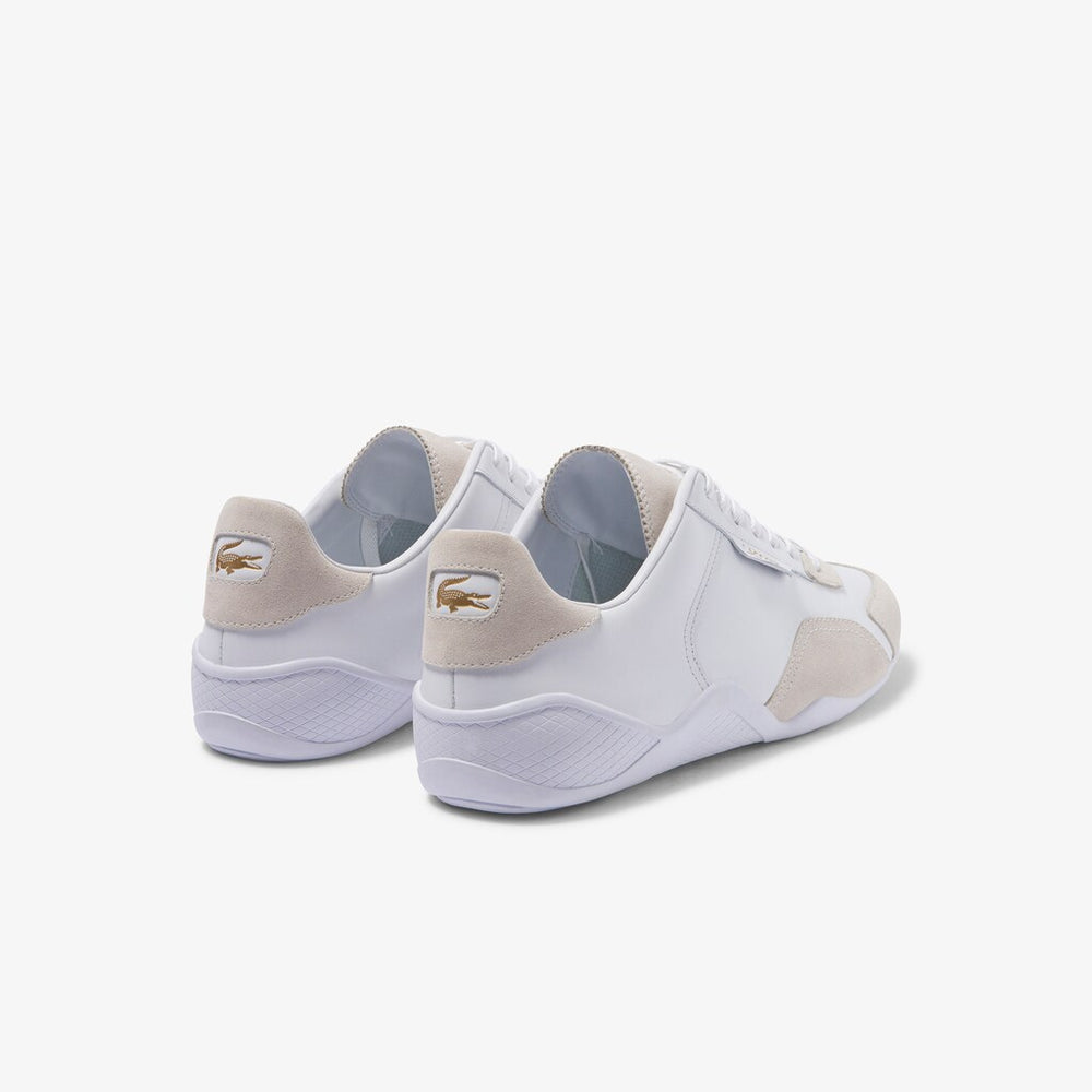 Mens   Hapona Leather and Suede Sneakers | Lacoste White/White • 21G