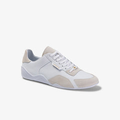 Mens   Hapona Leather and Suede Sneakers | Lacoste White/White • 21G