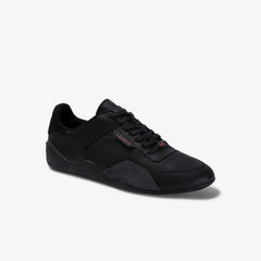 Mens   Hapona Leather and Synthetic Sneakers | Lacoste Black/Red • 1B5