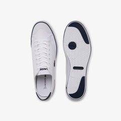 Mens   Gripshot Textured Canvas Sneakers | Lacoste White / Navy • 042