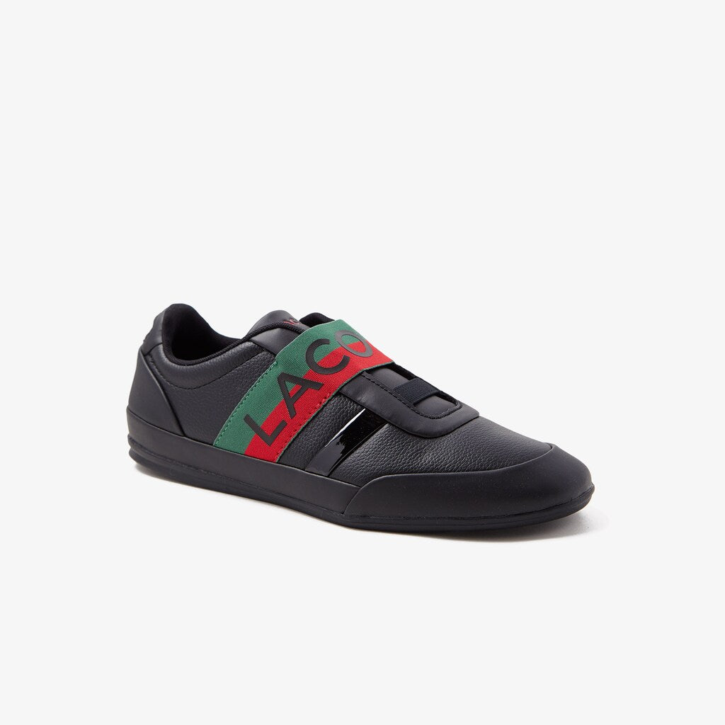 Mens   Misano Elastic Leather Sneakers | Lacoste Black/Red • 1B5