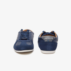 Mens   Evara Leather and Suede Sneakers | Lacoste Navy/Dark Grey • 8F7