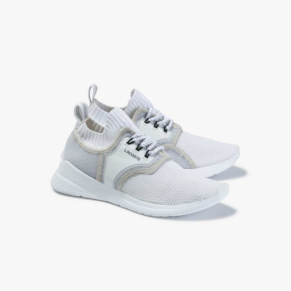 Womens Wo  LT Sense Reflective Textile Sneakers | Lacoste White/Light Grey • 14X