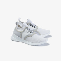 Womens Wo  LT Sense Reflective Textile Sneakers | Lacoste White/Light Grey • 14X