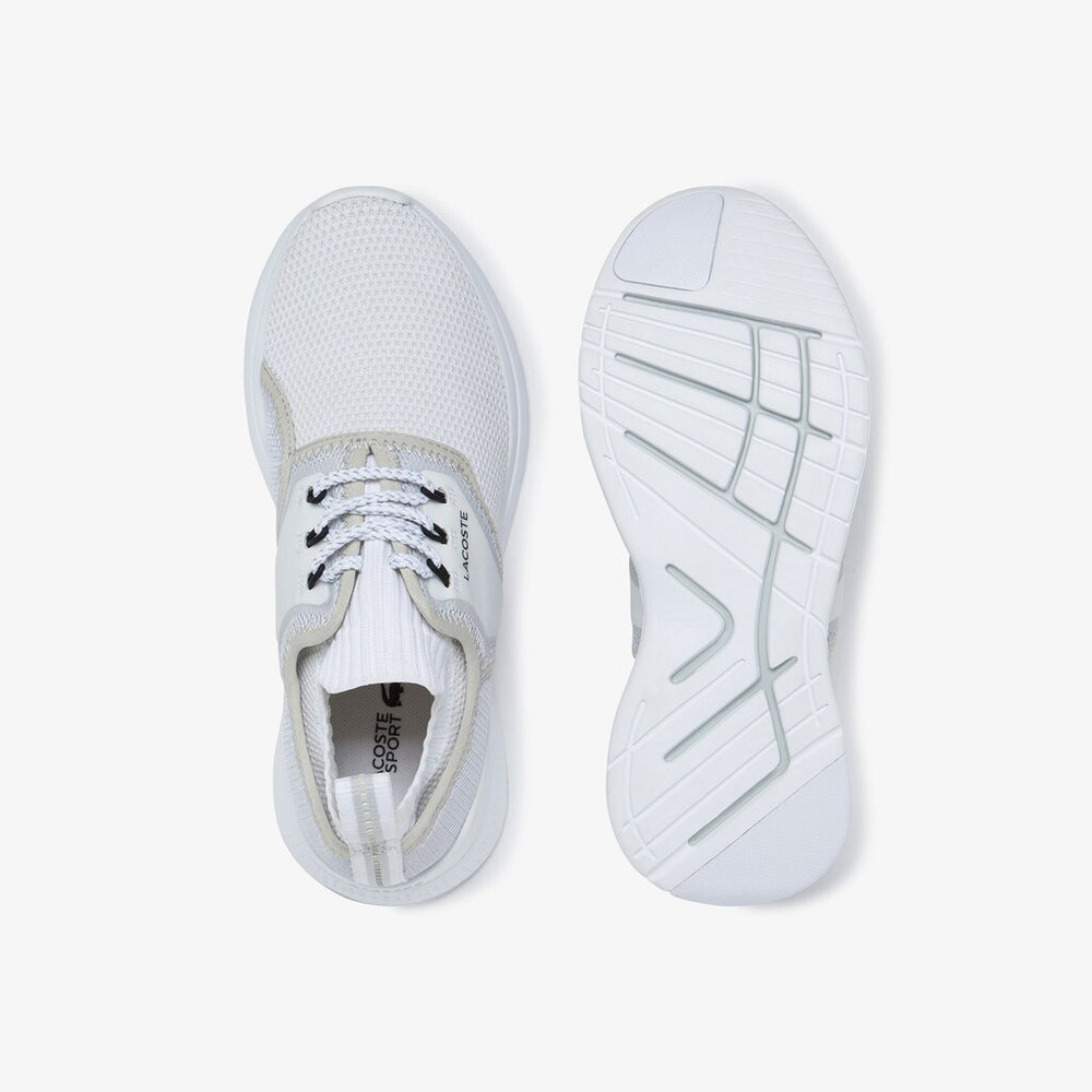 Womens Wo  LT Sense Reflective Textile Sneakers | Lacoste White/Light Grey • 14X