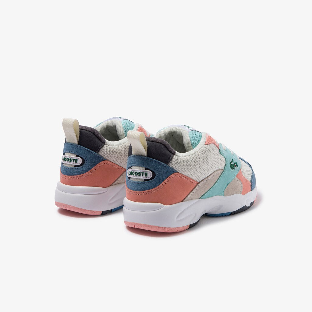 Womens Wo  Storm 96 Textile and Suede Sneakers | Lacoste Off Wht/Blu • 2Q9