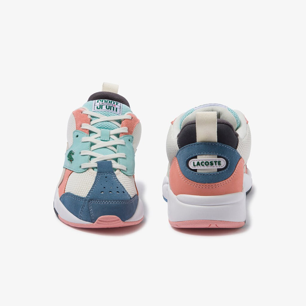Womens Wo  Storm 96 Textile and Suede Sneakers | Lacoste Off Wht/Blu • 2Q9