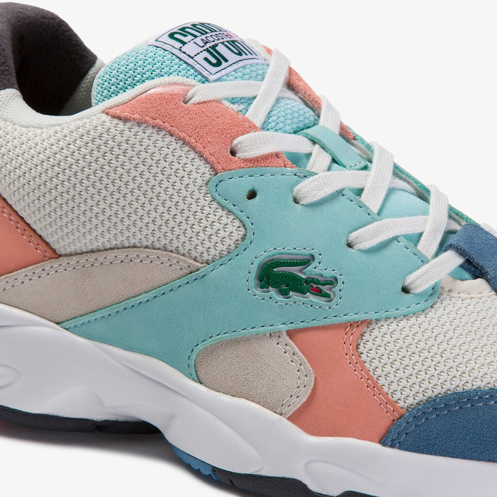 Womens Wo  Storm 96 Textile and Suede Sneakers | Lacoste Off Wht/Blu • 2Q9